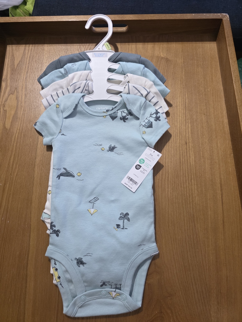 Carter's Baby Blue Ocean Print Short-Sleeve One-Piece (5-Pack)